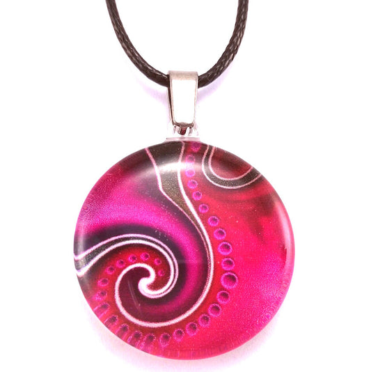 Pink Dot Wave Pendant