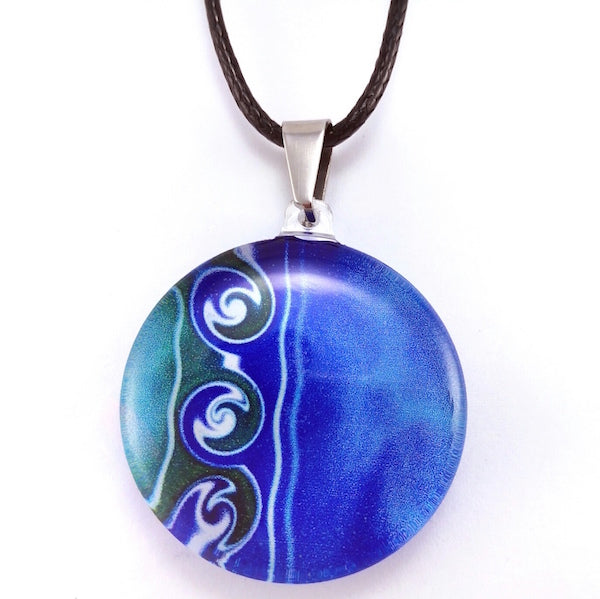 Blue 3 Waves Pendant