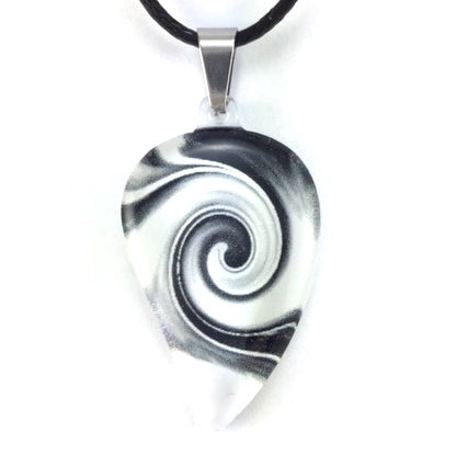 Black & White Mystic Wave Flow Pendant