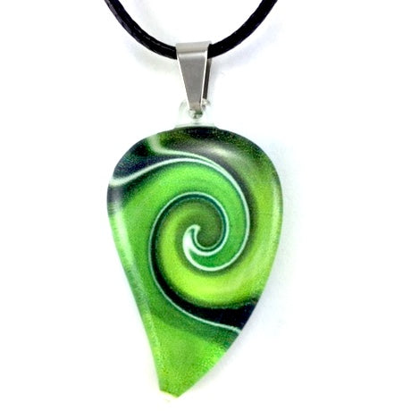 Green Mystic Wave Flow Pendant