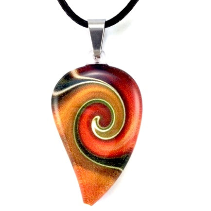 Orange Mystic Wave Flow Pendant