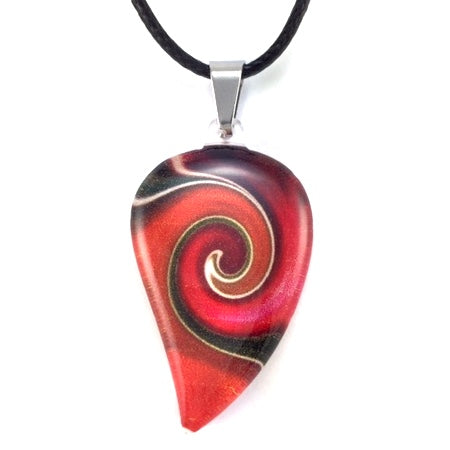 Red Mystic Wave Flow Pendant