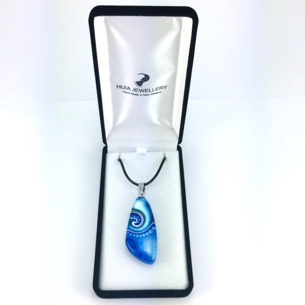 Blue Triangle Dot Wave Pendant