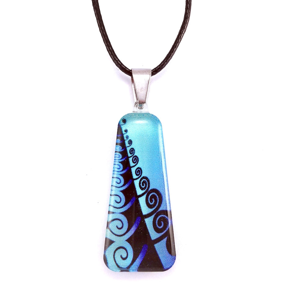 Blue Trapeze Fern Pendant