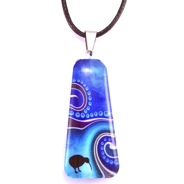 Blue Kiwi Dot Pendant