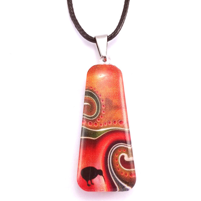 Orange Kiwi Dot Pendant