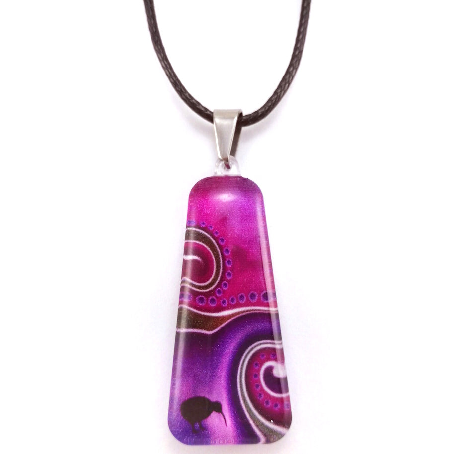 Purple Kiwi Dot Pendant