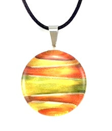 Orange Foil Round Pendant