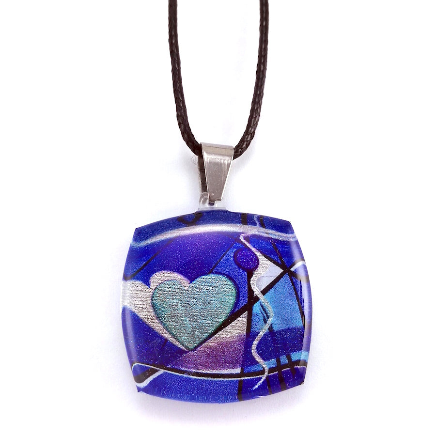 Blue Exotic Heart Pendant