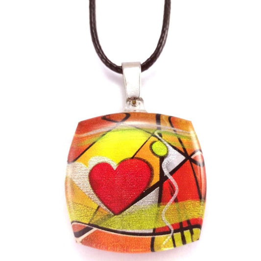 Orange Exotic Heart Pendant