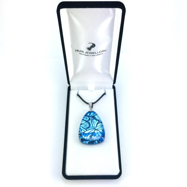 Blue Monarch Butterfly Pendant