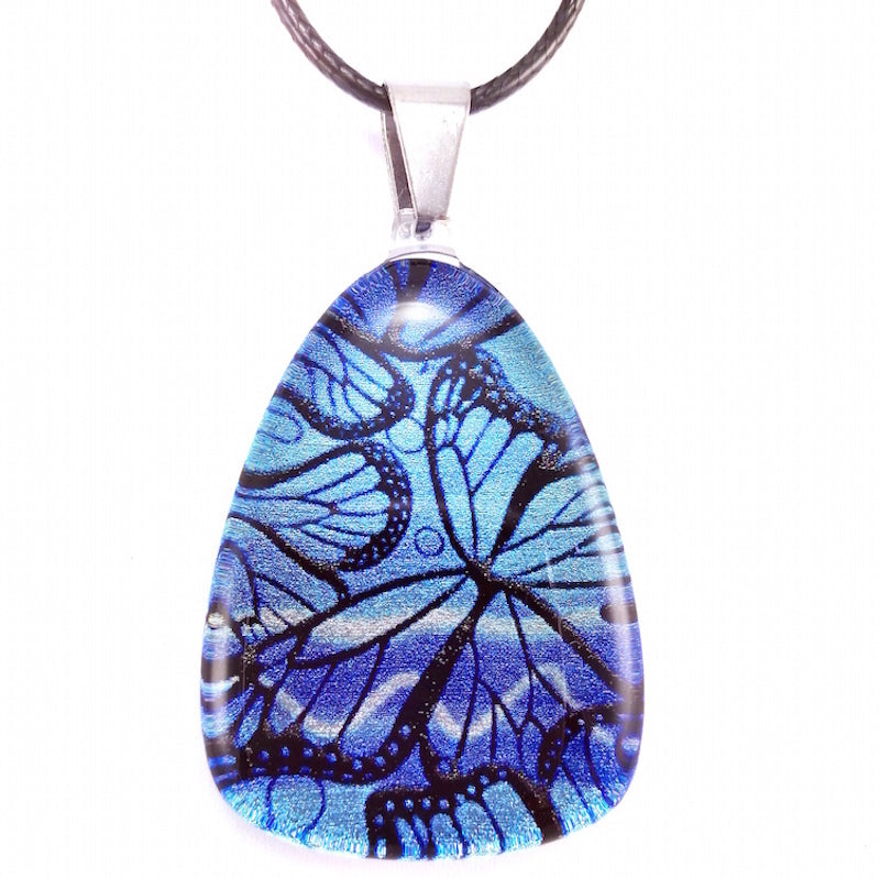 Blue Monarch Butterfly Pendant