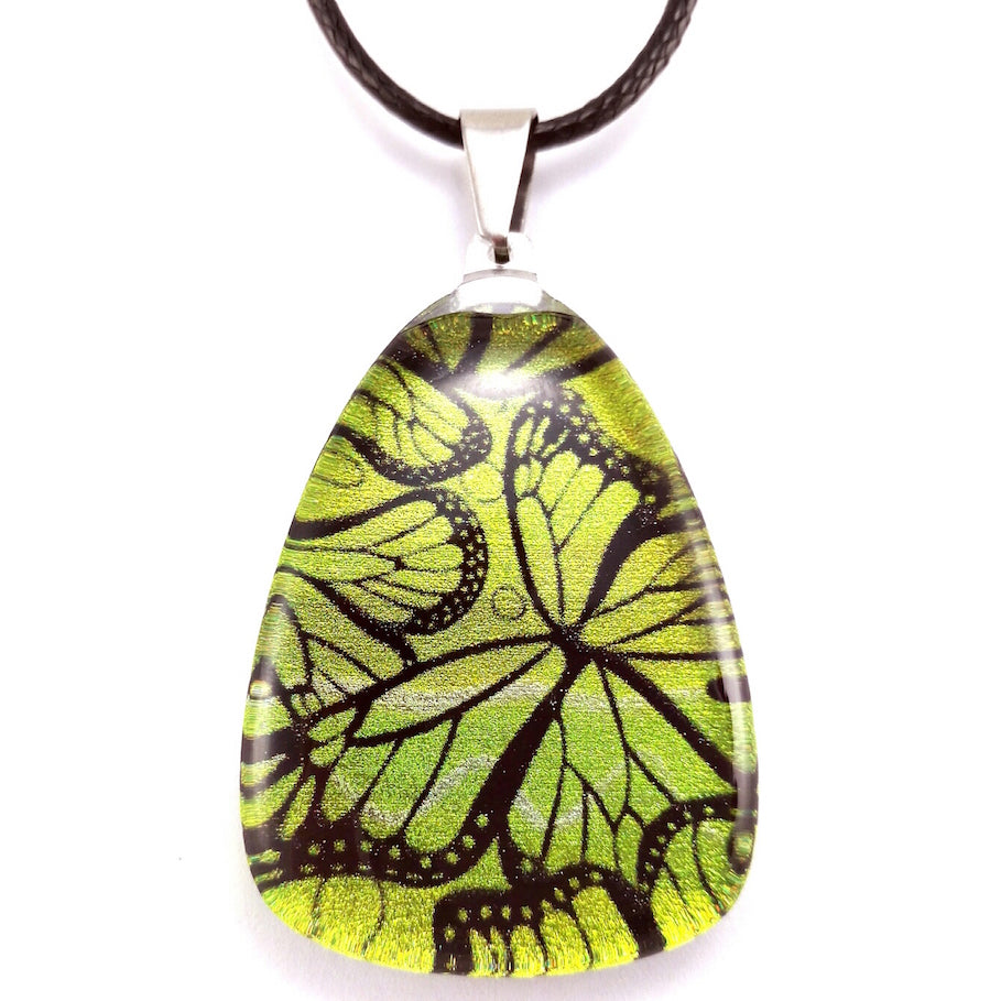 Green Monarch Butterfly Pendant