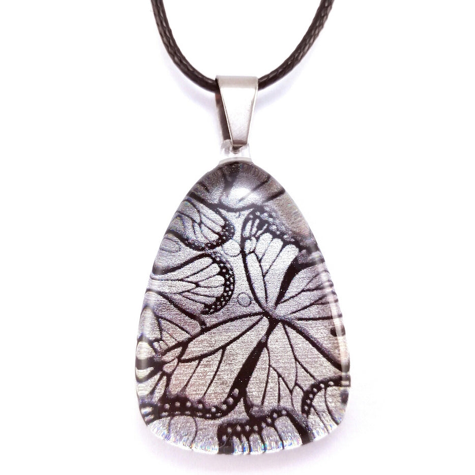 Silver Monarch Butterfly Pendant