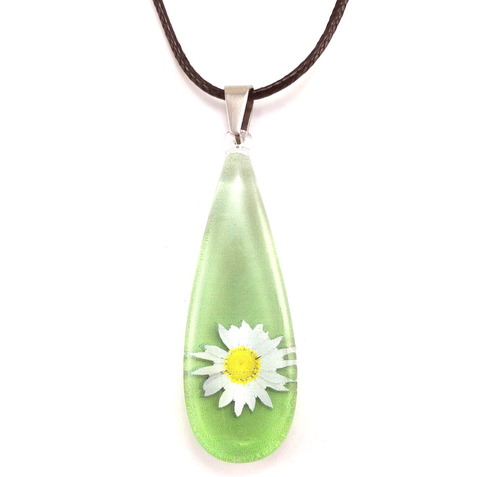 Green Opaque Daisy Pendant