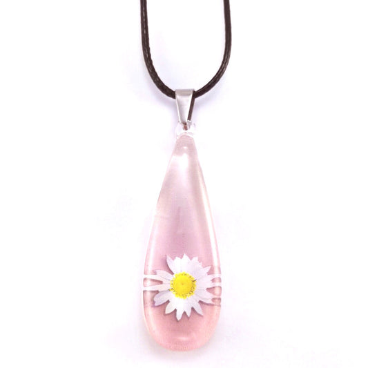 Pink Opaque Daisy Pendant